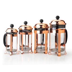 Hot Sale 350ML 600ML 800ML 1000ML Glod Electroplated Stainless Steel Holder French Press