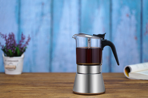 Percolator Coffee Maker With Nylon Handle Custom Logo Stainless Steel Espresso Moka Pot